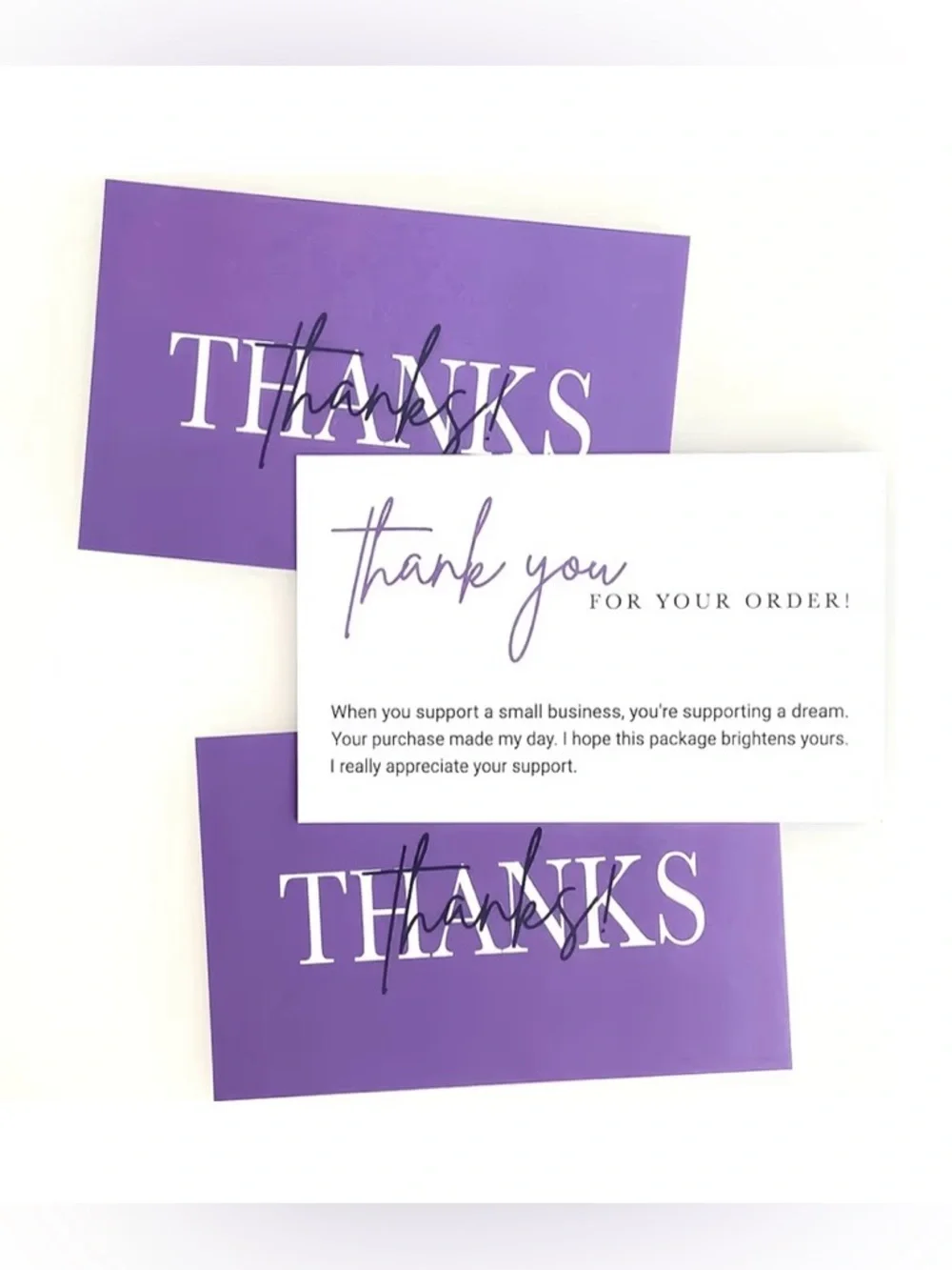 BUSINESS THANK YOU CARDS/DOUBLE-SIDED/20-COUNT/NWT